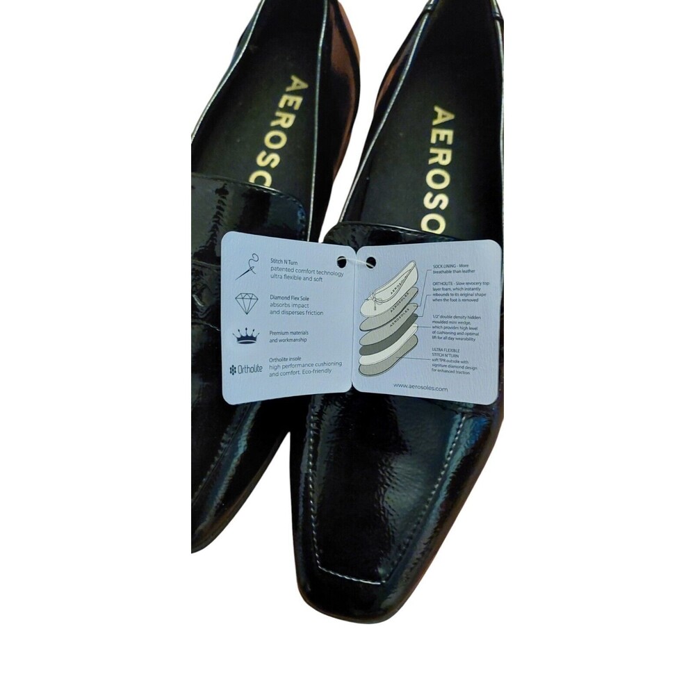 Aerosoles Patent Leather Loafers Slip On Shoes Praia women 7 new - Picture 6 of 7